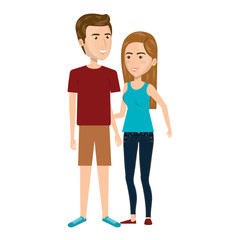 Fototapeta premium cartoon couple with casual sport clothes vector illustration