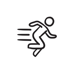 Running man sketch icon.