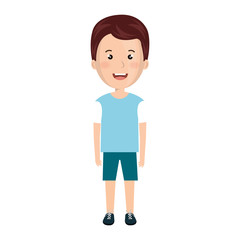 cartoon boy with casual clothes vector illustration