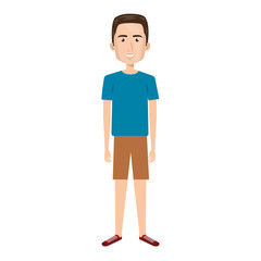 Fototapeta premium cartoon man with short pants and hairstyle vector illustration