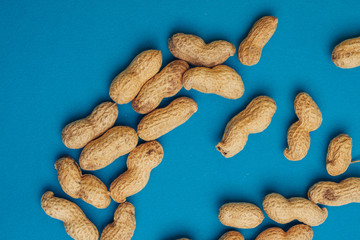 peanuts on a blue background