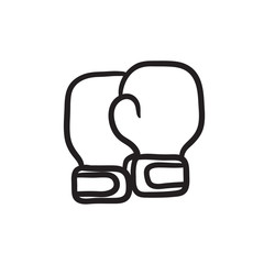 Boxing gloves sketch icon.