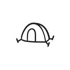 Tent sketch icon.