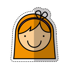 little girl drawing isolated icon vector illustration design