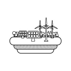 Obraz premium Green energy ecology icon vector illustration graphic design