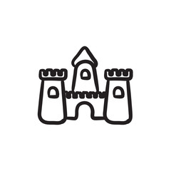 Sandcastle sketch icon.
