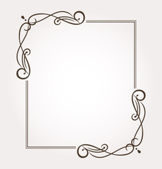 Сalligraphic fancy frame and page decoration. Vector illustration