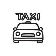 Taxi sketch icon.