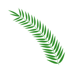 Green leaf Silhouette with ramifications vector illustration