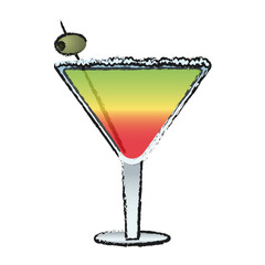 garnished cocktail drink icon image vector illustration design 