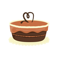 Delicious birthday cake icon vector illustration graphic design