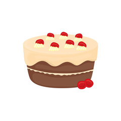 Delicious birthday cake icon vector illustration graphic design