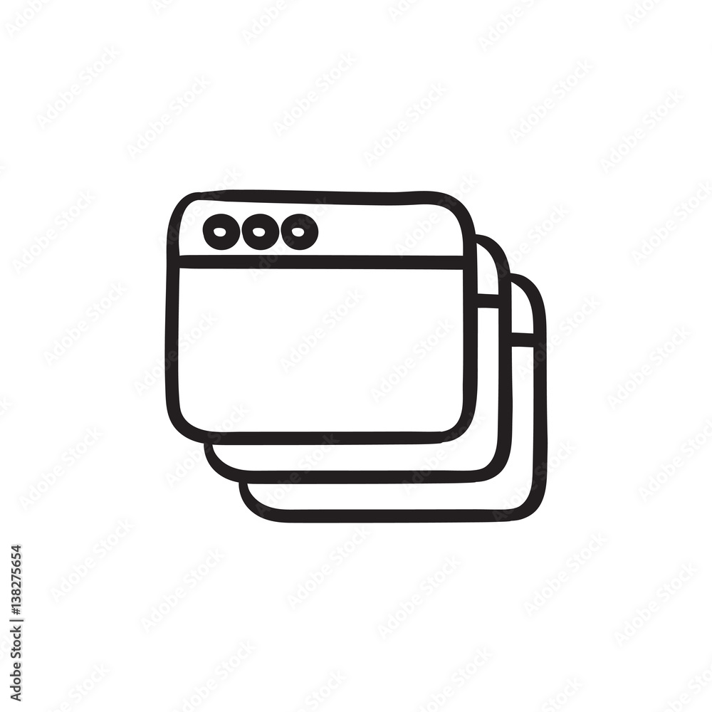 Poster opened browser windows sketch icon.