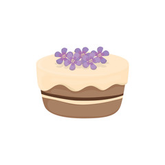 Delicious birthday cake icon vector illustration graphic design