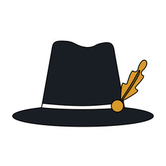 tyrolean hat german culture icon image vector illustration design 