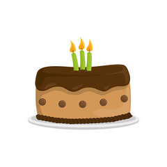 Delicious birthday cake icon vector illustration graphic design