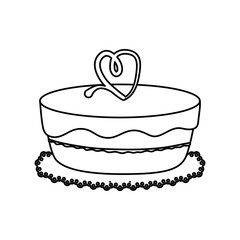 Delicious birthday cake icon vector illustration graphic design