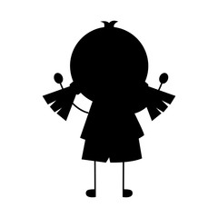 little girl drawing isolated icon vector illustration design