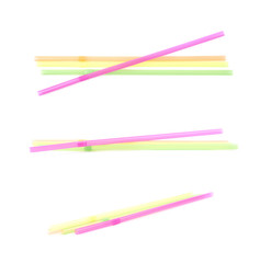 Few colorful drinking straws isolated