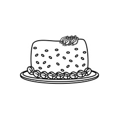Delicious birthday cake icon vector illustration graphic design