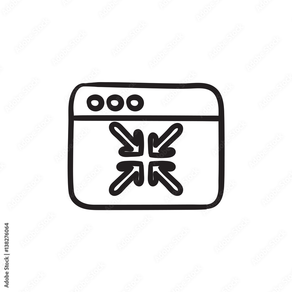 Aufkleber exit full screen sketch icon.