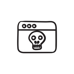 Browser window with skull sketch icon.