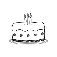 Delicious birthday cake icon vector illustration graphic design