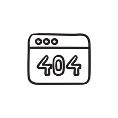 Browser window with 404 error sketch icon.