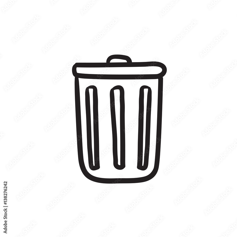 Poster delete button sketch icon.