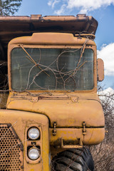Abandoned heavy construction truck