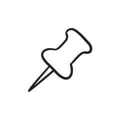 Pushpin sketch icon.