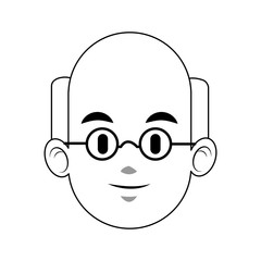 happy elder bald  man icon image vector illustration design 