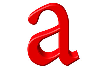 Naklejka premium Lowercase letter A, isolated on white, with clipping path, 3D illustration