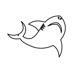 shark silhouette alert icon vector illustration design