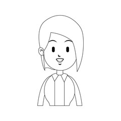happy woman with modern short hair icon image vector illustration design 