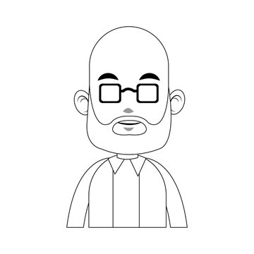 happy bearded man with glasses icon image vector illustration design 