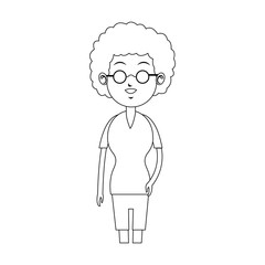 happy woman with curly hair icon image vector illustration design 