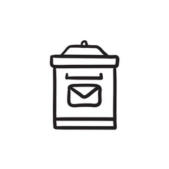 Mail box sketch icon.