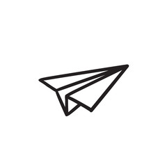 Paper airplane sketch icon.