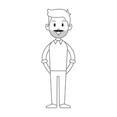 happy man with mustache icon image vector illustration design 