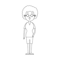 happy woman with curly hair icon image vector illustration design 