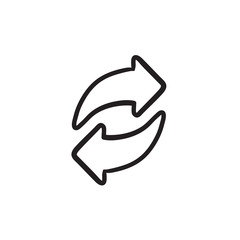 Two circular arrows sketch icon.