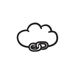 Cloud computing sketch icon.