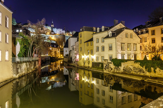 Grund in the night, Luxembourg