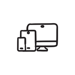 Responsive web design sketch icon.