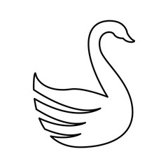 swan bird silhouette romantic card vector illustration design