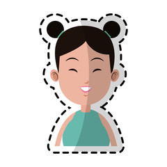 east asian woman icon image vector illustration design 