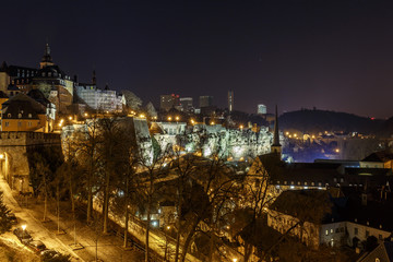 View on Grund and abbey in Luxembourg