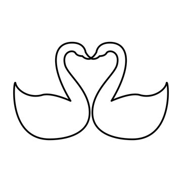 recommend clip art: swan bird silhouette romantic card vector illustration design