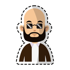 bald caucasian man with sunglasses man icon image vector illustration design 